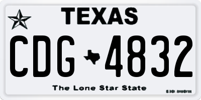 TX license plate CDG4832