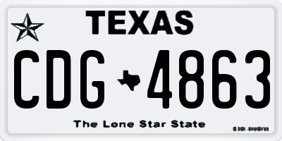 TX license plate CDG4863