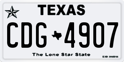 TX license plate CDG4907