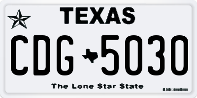 TX license plate CDG5030