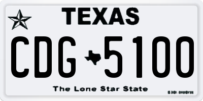 TX license plate CDG5100