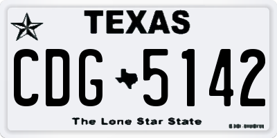 TX license plate CDG5142
