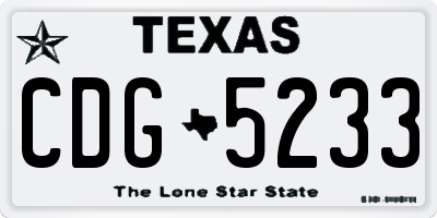 TX license plate CDG5233