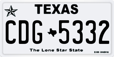 TX license plate CDG5332