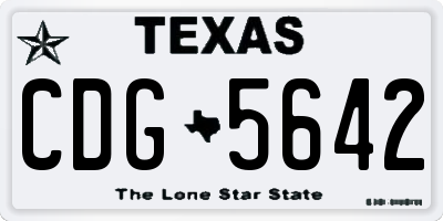 TX license plate CDG5642