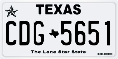 TX license plate CDG5651