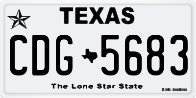 TX license plate CDG5683