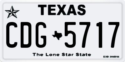 TX license plate CDG5717