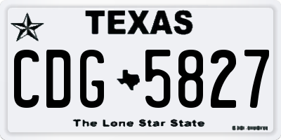 TX license plate CDG5827