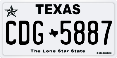 TX license plate CDG5887