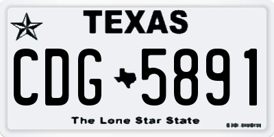 TX license plate CDG5891