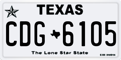 TX license plate CDG6105
