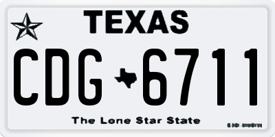 TX license plate CDG6711