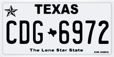 TX license plate CDG6972