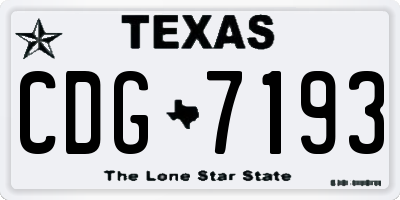 TX license plate CDG7193