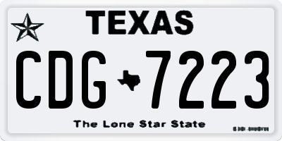 TX license plate CDG7223