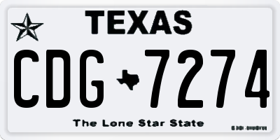 TX license plate CDG7274