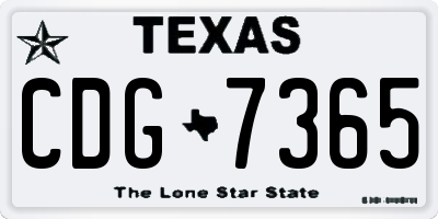 TX license plate CDG7365