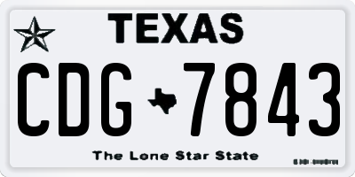 TX license plate CDG7843