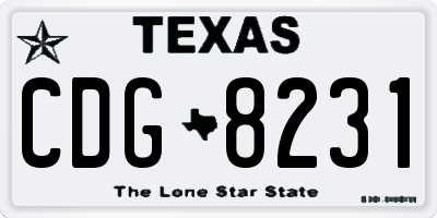 TX license plate CDG8231