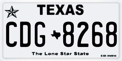 TX license plate CDG8268