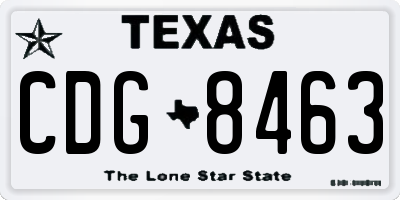 TX license plate CDG8463