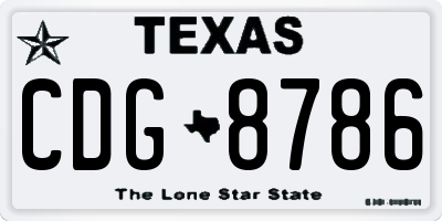 TX license plate CDG8786