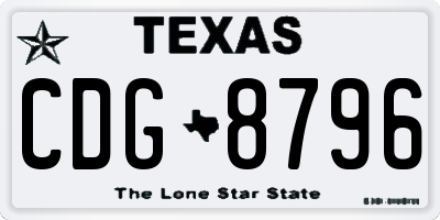 TX license plate CDG8796