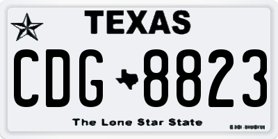 TX license plate CDG8823