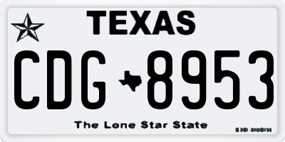 TX license plate CDG8953