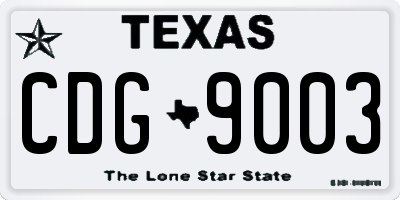 TX license plate CDG9003