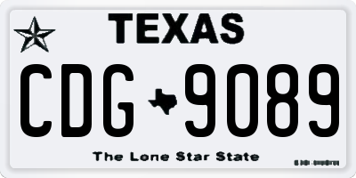 TX license plate CDG9089