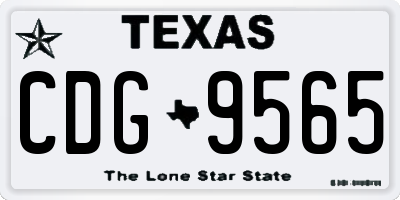 TX license plate CDG9565