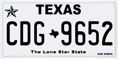 TX license plate CDG9652