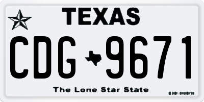TX license plate CDG9671