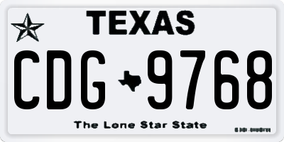 TX license plate CDG9768