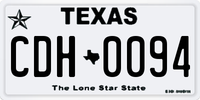 TX license plate CDH0094