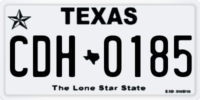 TX license plate CDH0185