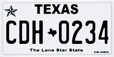 TX license plate CDH0234