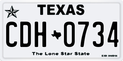 TX license plate CDH0734