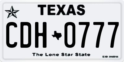TX license plate CDH0777