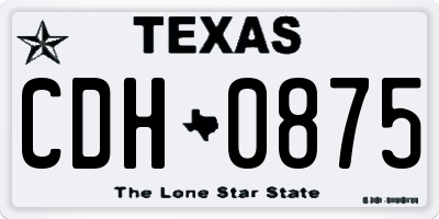TX license plate CDH0875