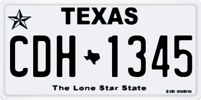 TX license plate CDH1345