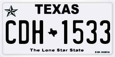 TX license plate CDH1533