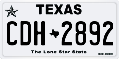 TX license plate CDH2892