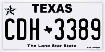 TX license plate CDH3389