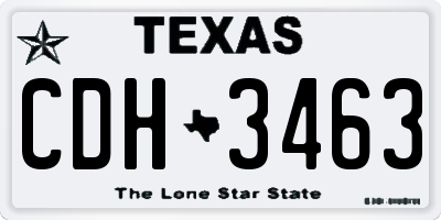 TX license plate CDH3463