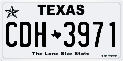 TX license plate CDH3971