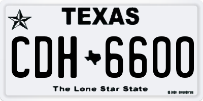 TX license plate CDH6600