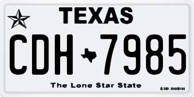 TX license plate CDH7985